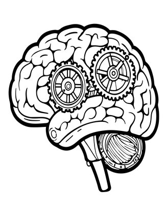 Clockwork Brain - Free printable coloring page