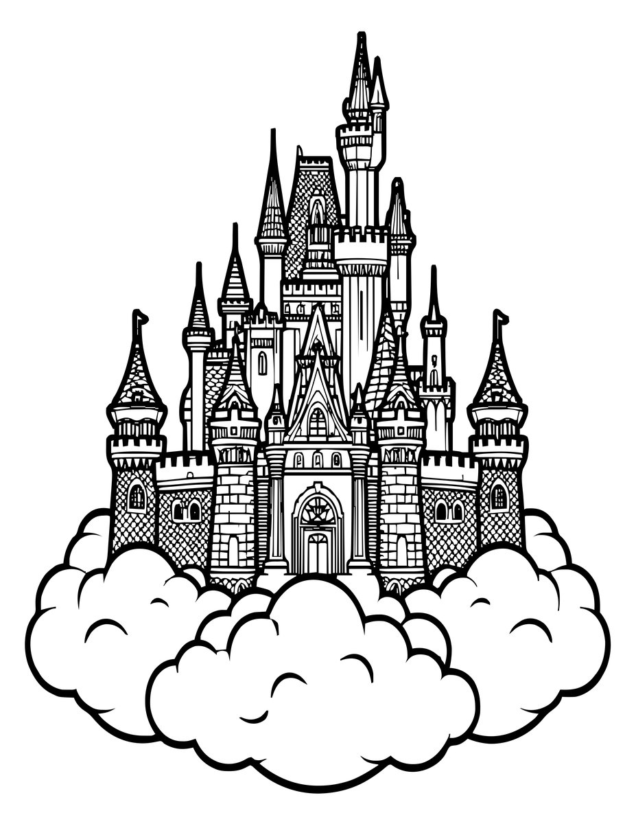Cumulus Castle - free printable coloring page