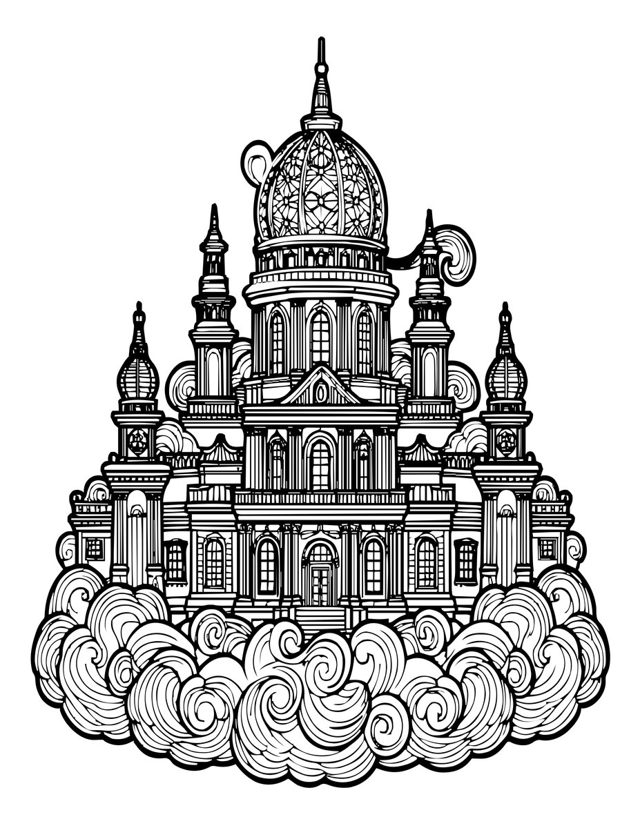 Cirrus Palace - free printable coloring page