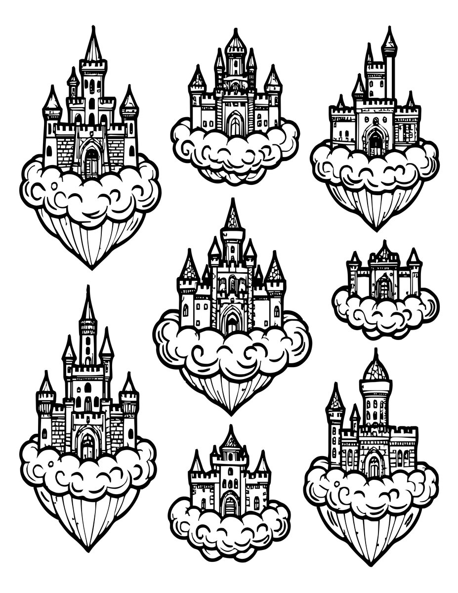 Floating Archipelago - free printable coloring page