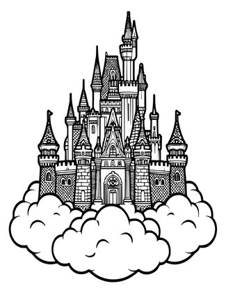 Cumulus Castle - Free printable coloring page