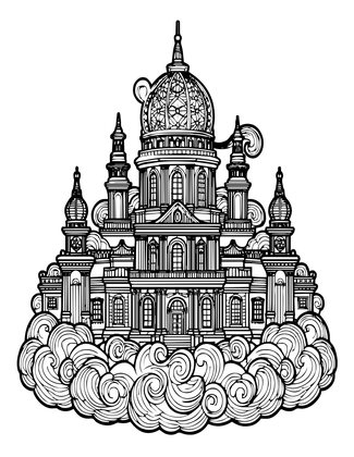 Cirrus Palace - Free printable coloring page