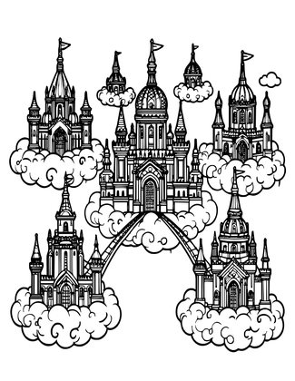 Cloud Castle Map - Free printable coloring page