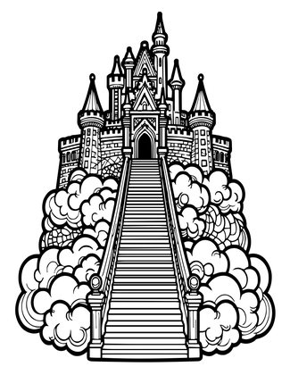 Ascending Staircase - Free printable coloring page