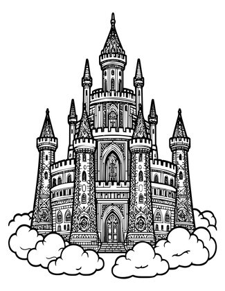 Giant's Cloud Home - Free printable coloring page