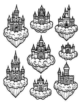 Floating Archipelago - Free printable coloring page