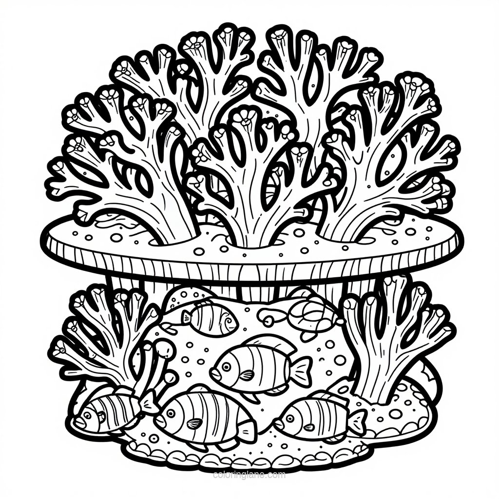 Coral and Nudibranch - free printable coloring page
