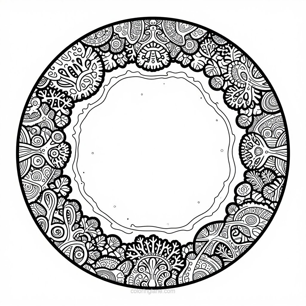 Coral and Starfish - free printable coloring page