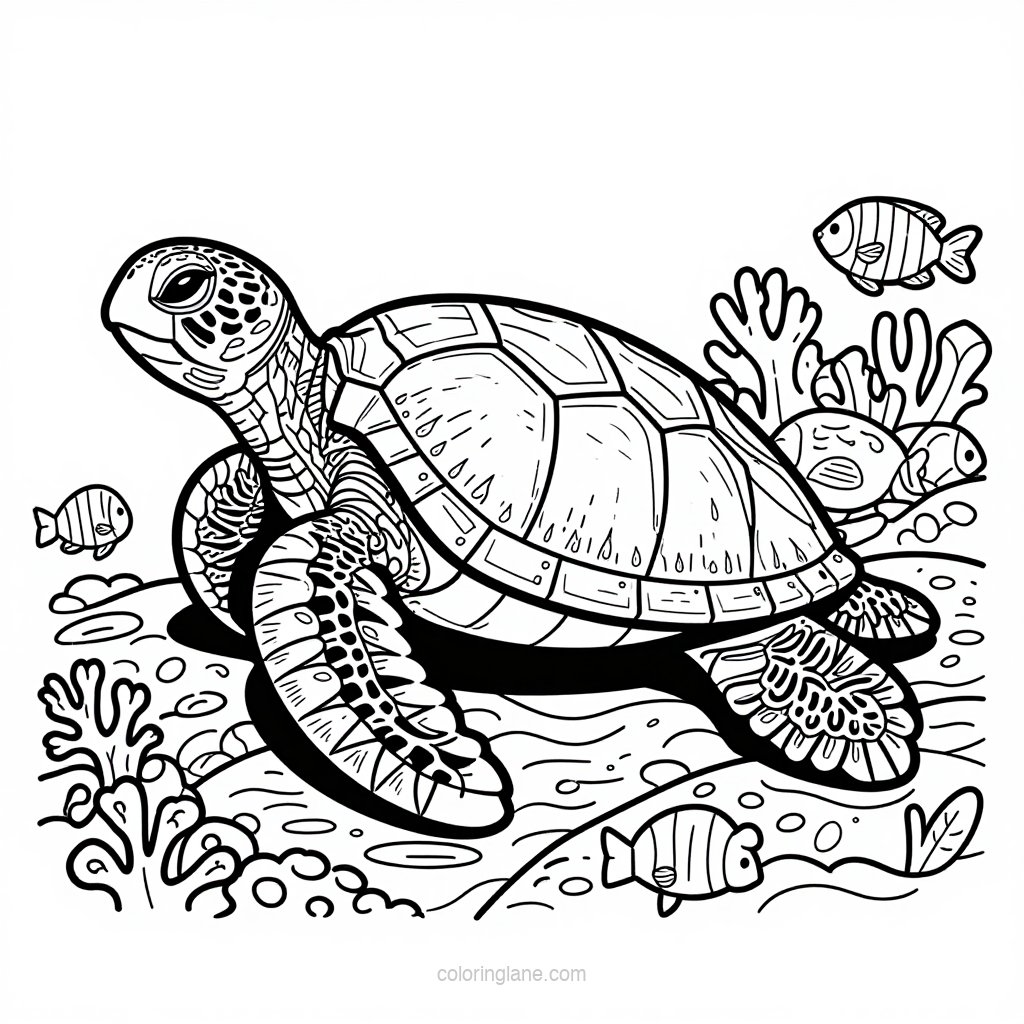 Coral Atoll - free printable coloring page