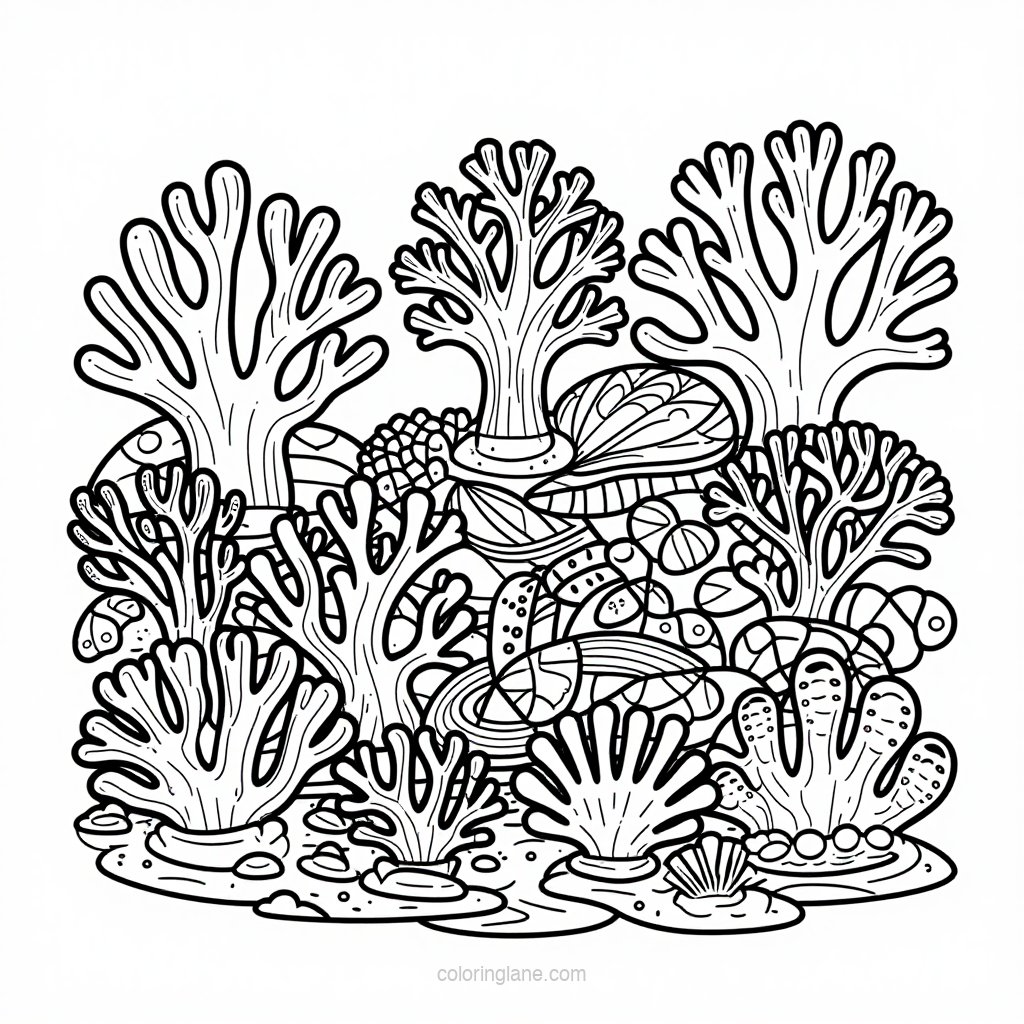 Cup Coral - free printable coloring page