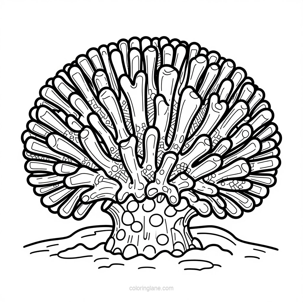 Mushroom Coral - free printable coloring page