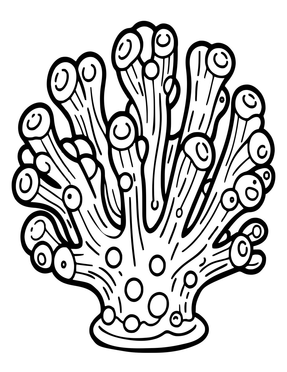 Bubble Coral - free printable coloring page