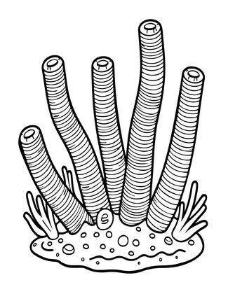 Feather Duster Worm - Free printable coloring page