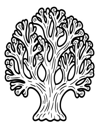 Soft Coral Tree - Free printable coloring page