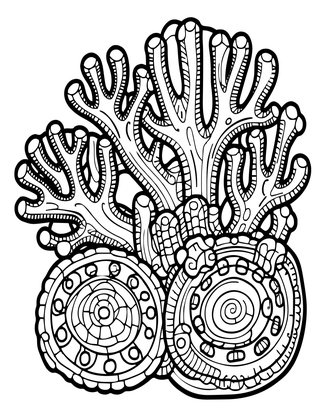 Coral Close-Up - Free printable coloring page