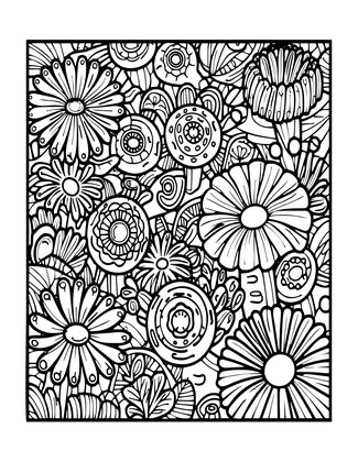 Anemone Field - Free printable coloring page
