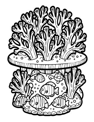 Table Coral - Free printable coloring page