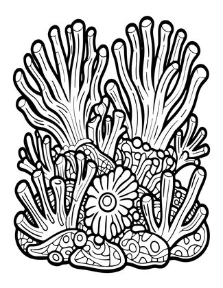 Coral Night - Free printable coloring page