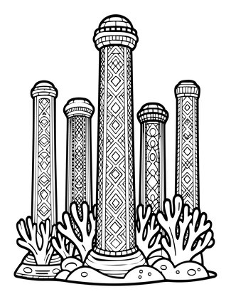 Pillar Coral - Free printable coloring page