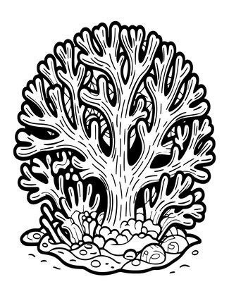 Staghorn Coral - Free printable coloring page