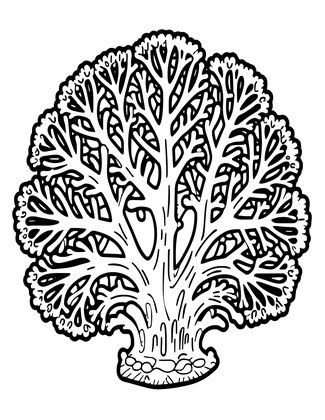 Fan Coral - Free printable coloring page