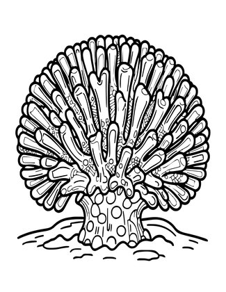 Mushroom Coral - Free printable coloring page