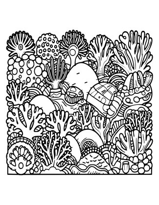 Coral Garden - Free printable coloring page