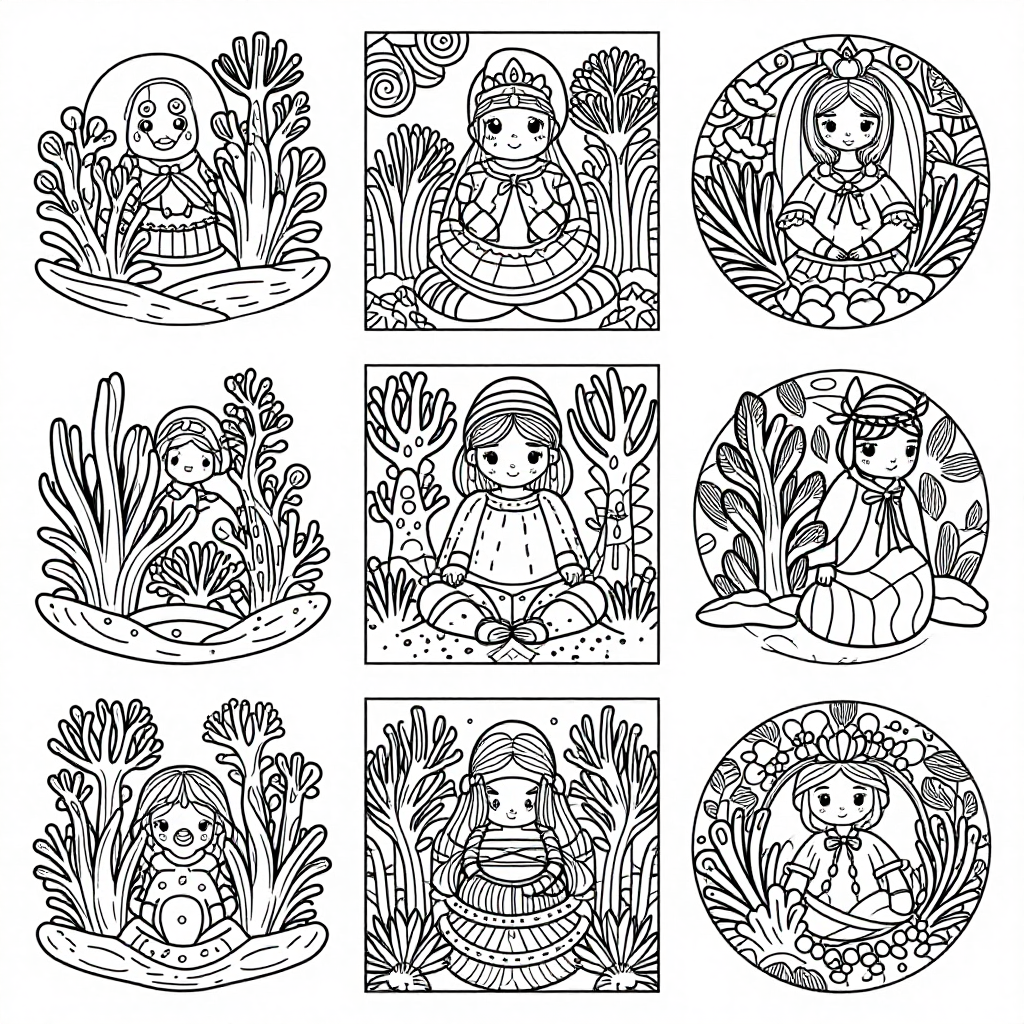 Coral Gardens coloring pages collection - 30 free printable pages