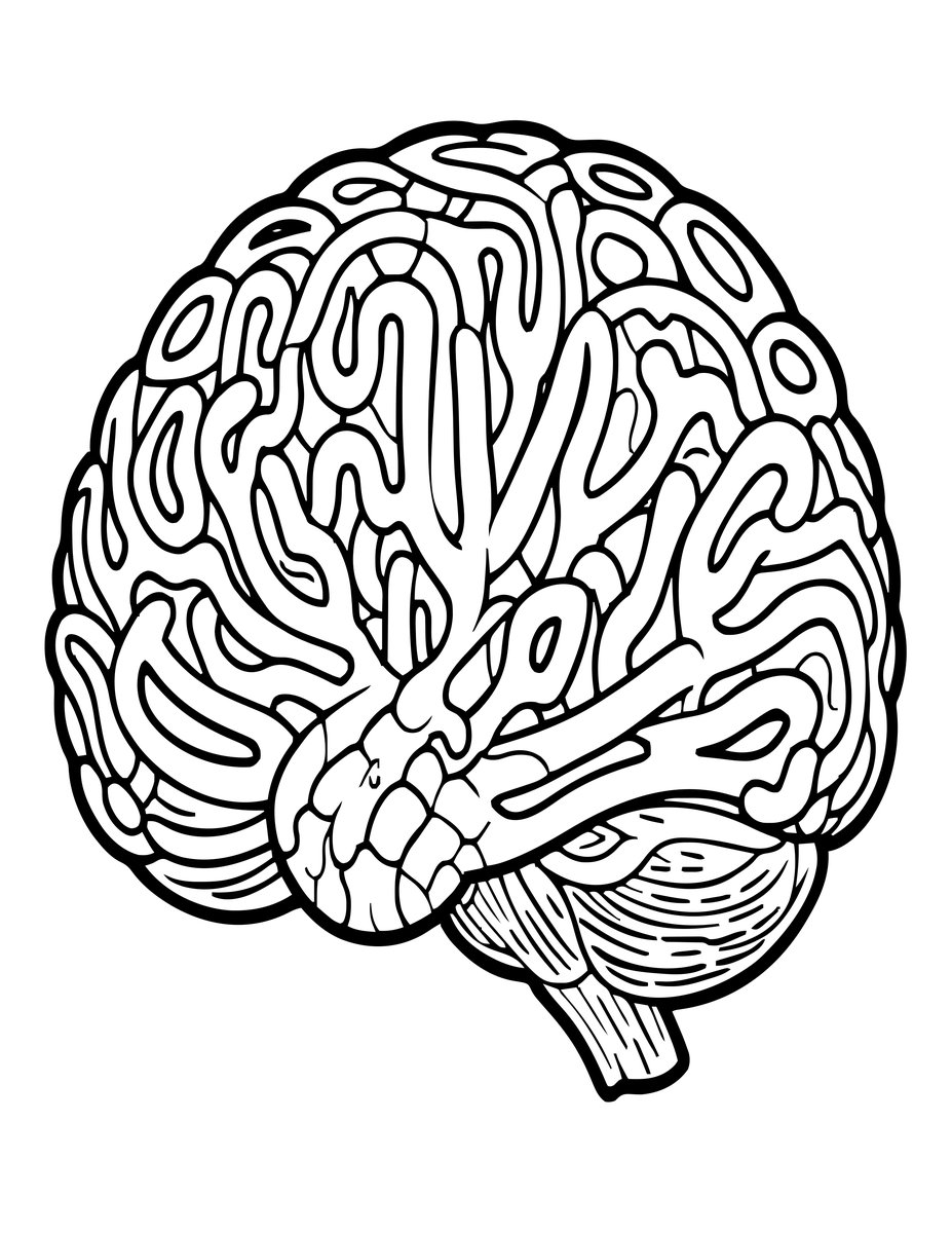 Brain Coral - free printable coloring page