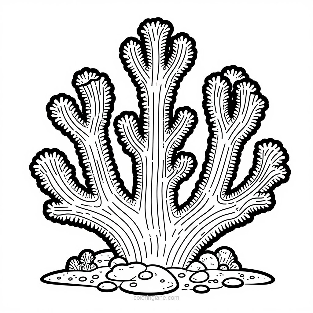 Coral Microhabitat - free printable coloring page