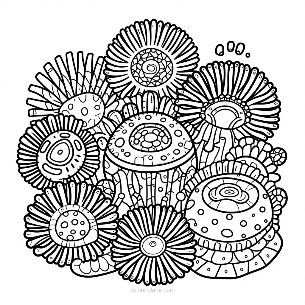 Coral Wall - free printable coloring page