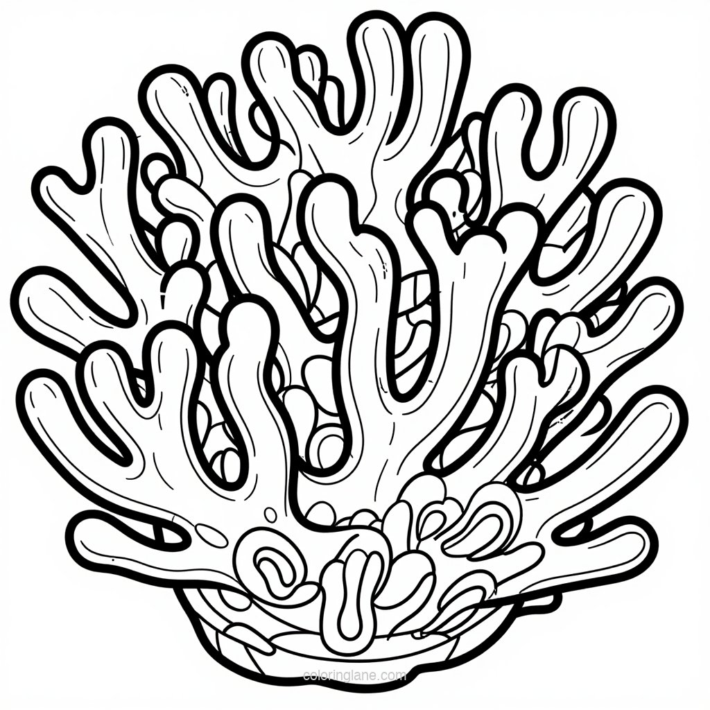 Elkhorn Coral - free printable coloring page