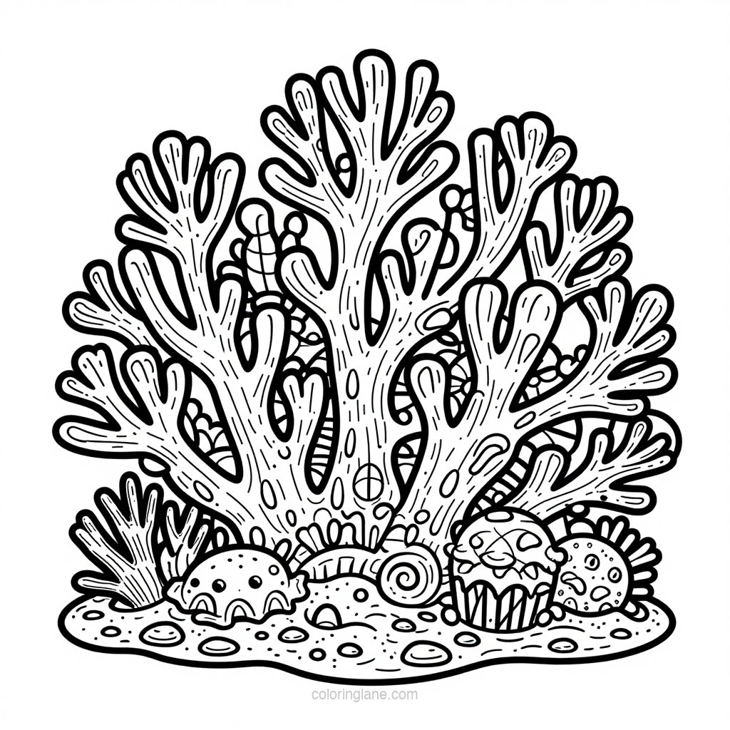 Pillar Coral - free printable coloring page