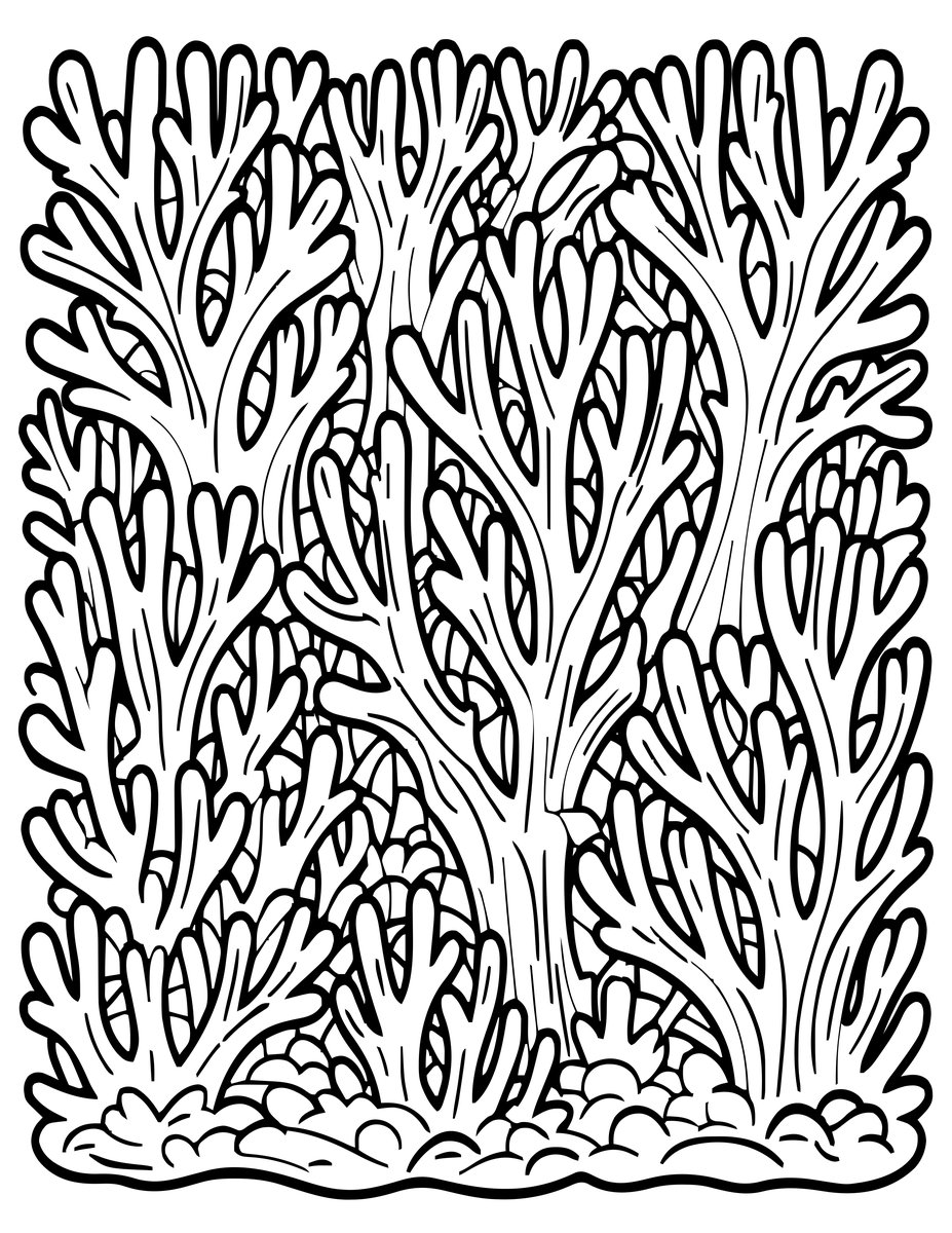 Staghorn Thicket - free printable coloring page