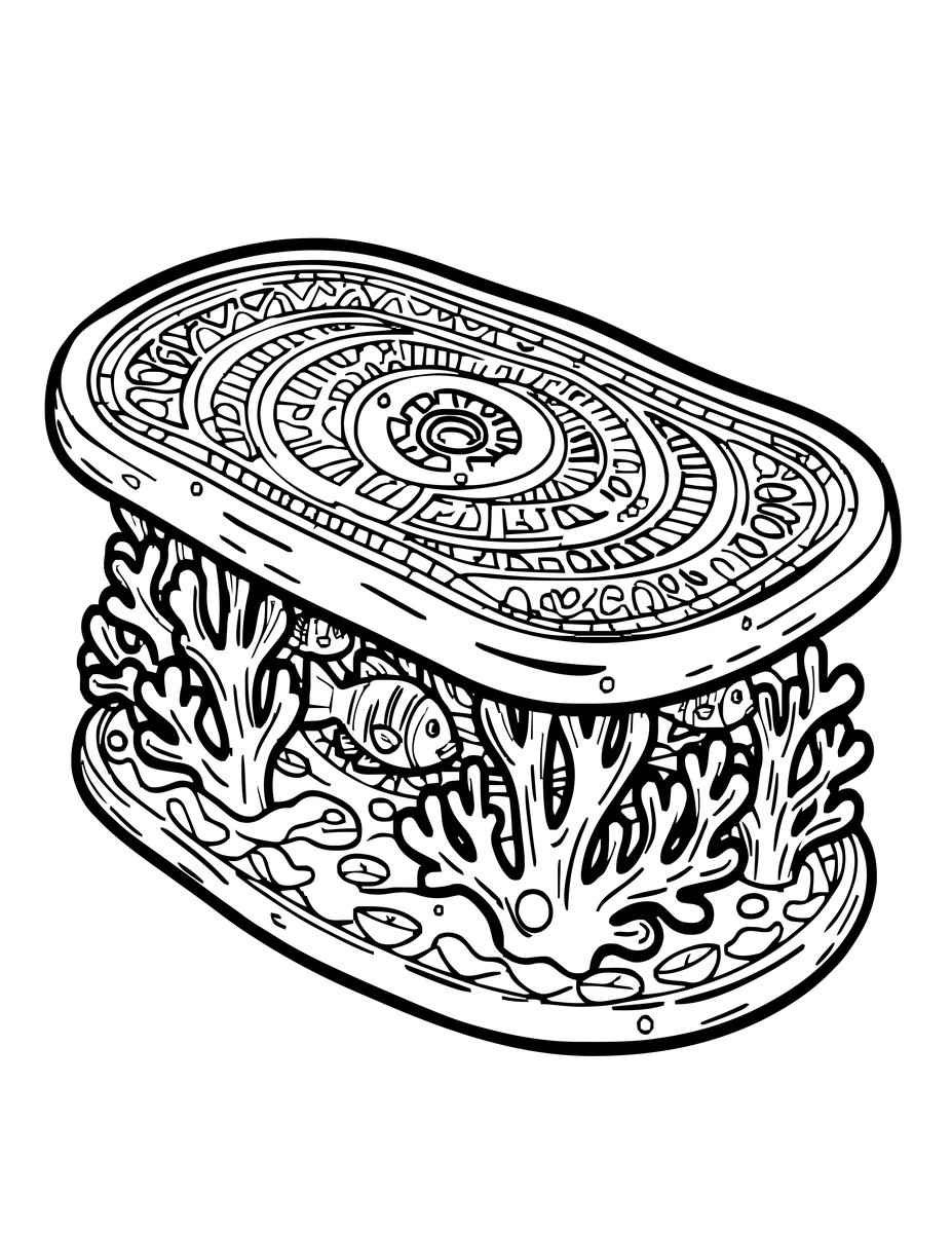 Table Coral - free printable coloring page