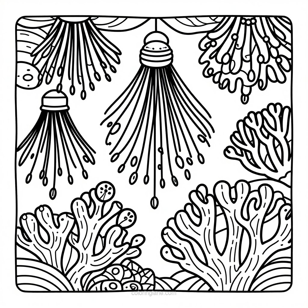 Mushroom Coral - free printable coloring page