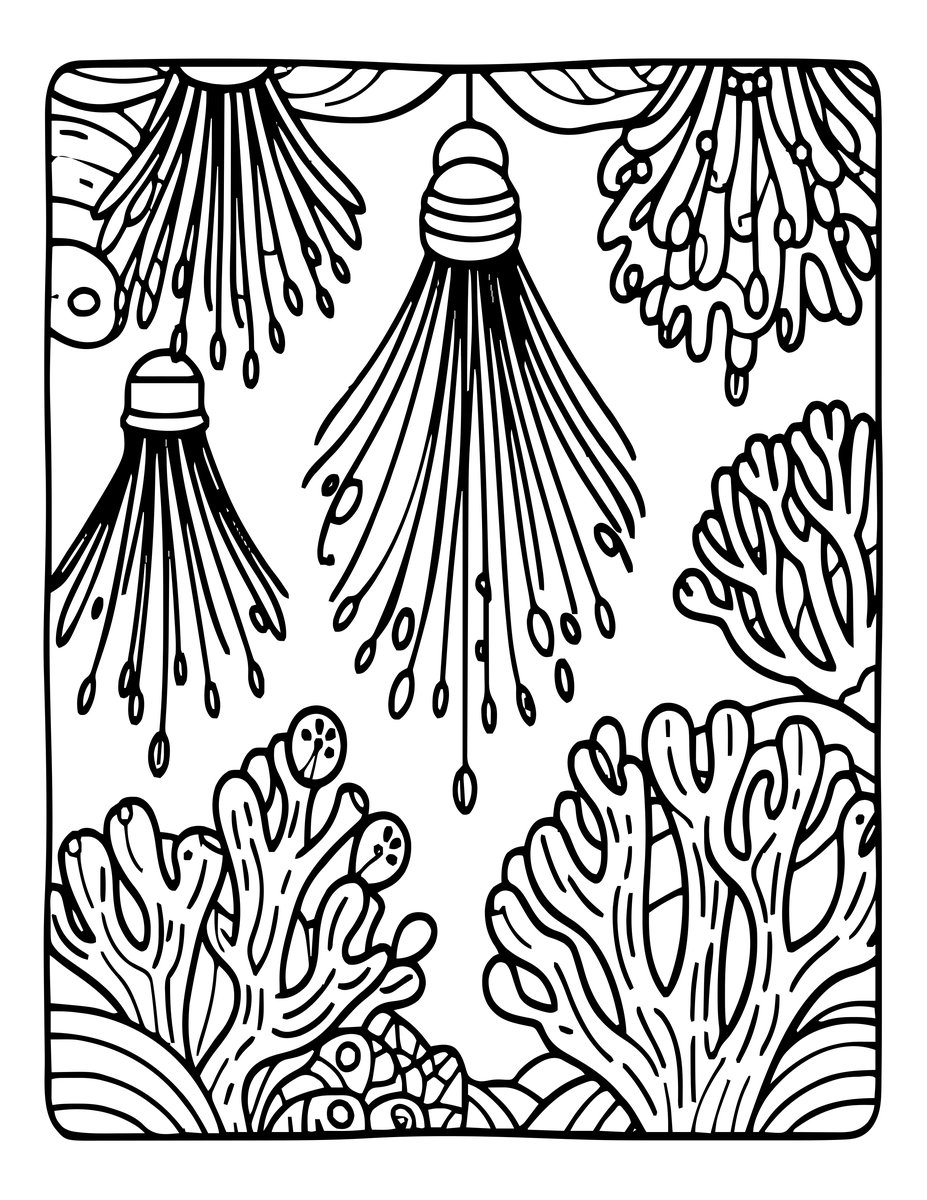 Coral Spawning - free printable coloring page