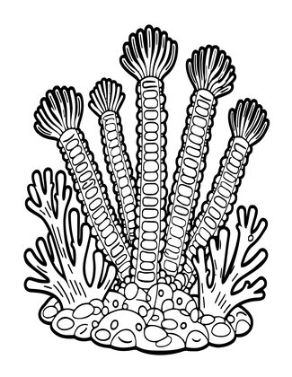 Feather Duster Worms - Free printable coloring page