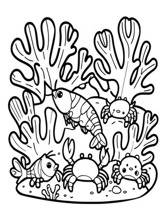Coral Microhabitat - Free printable coloring page