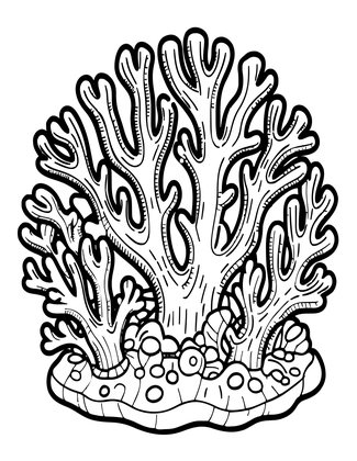 Elkhorn Coral - Free printable coloring page
