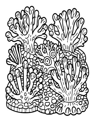 Soft Coral Bloom - Free printable coloring page