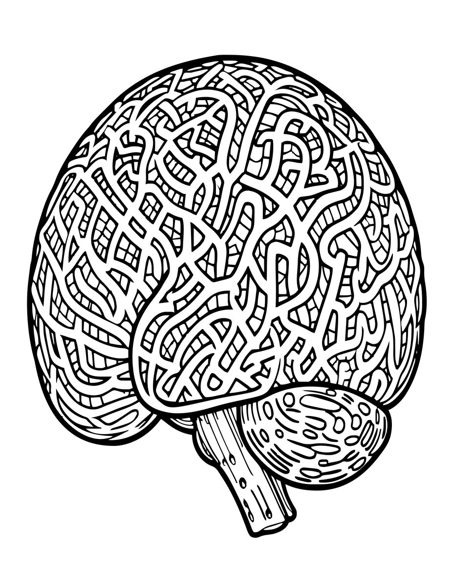 Brain Coral - free printable coloring page