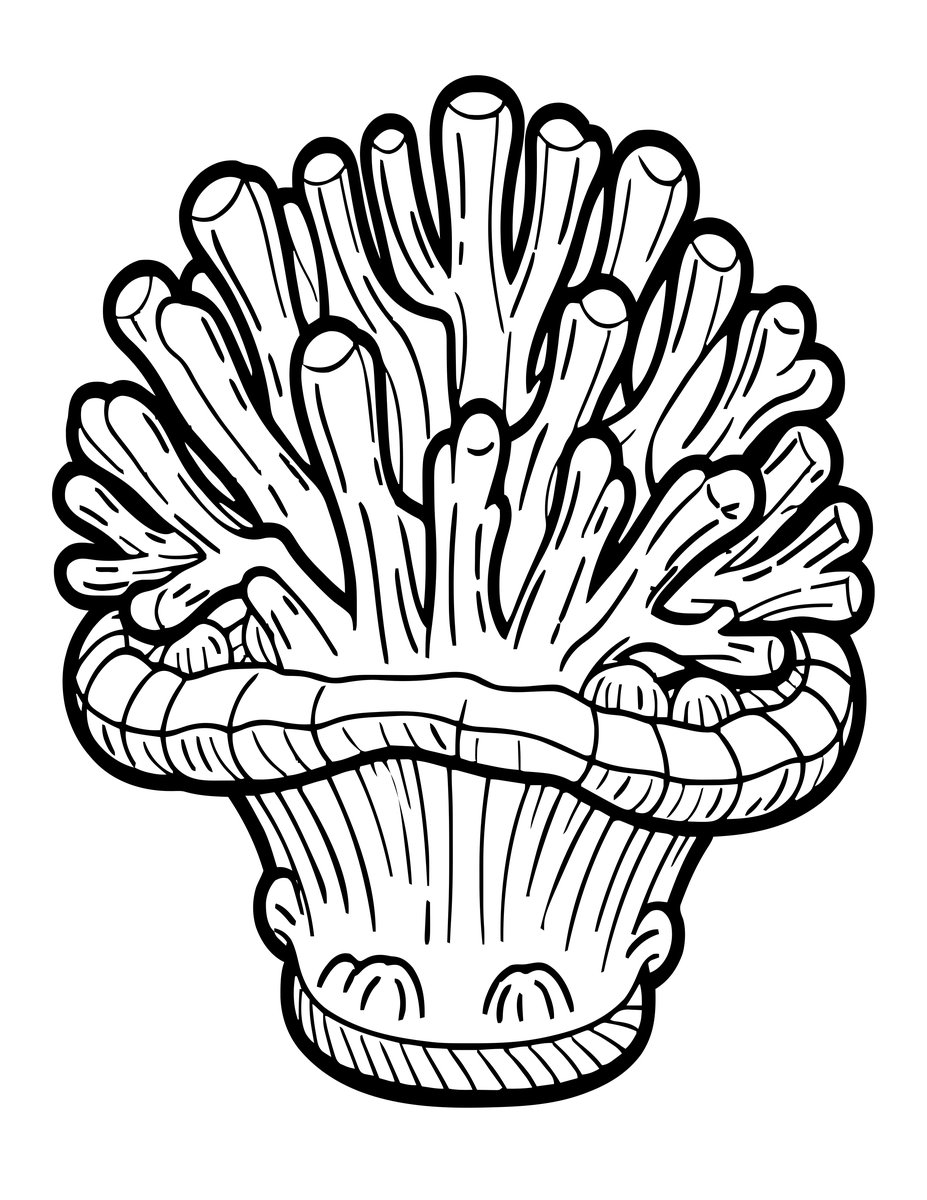 Mushroom Coral - free printable coloring page