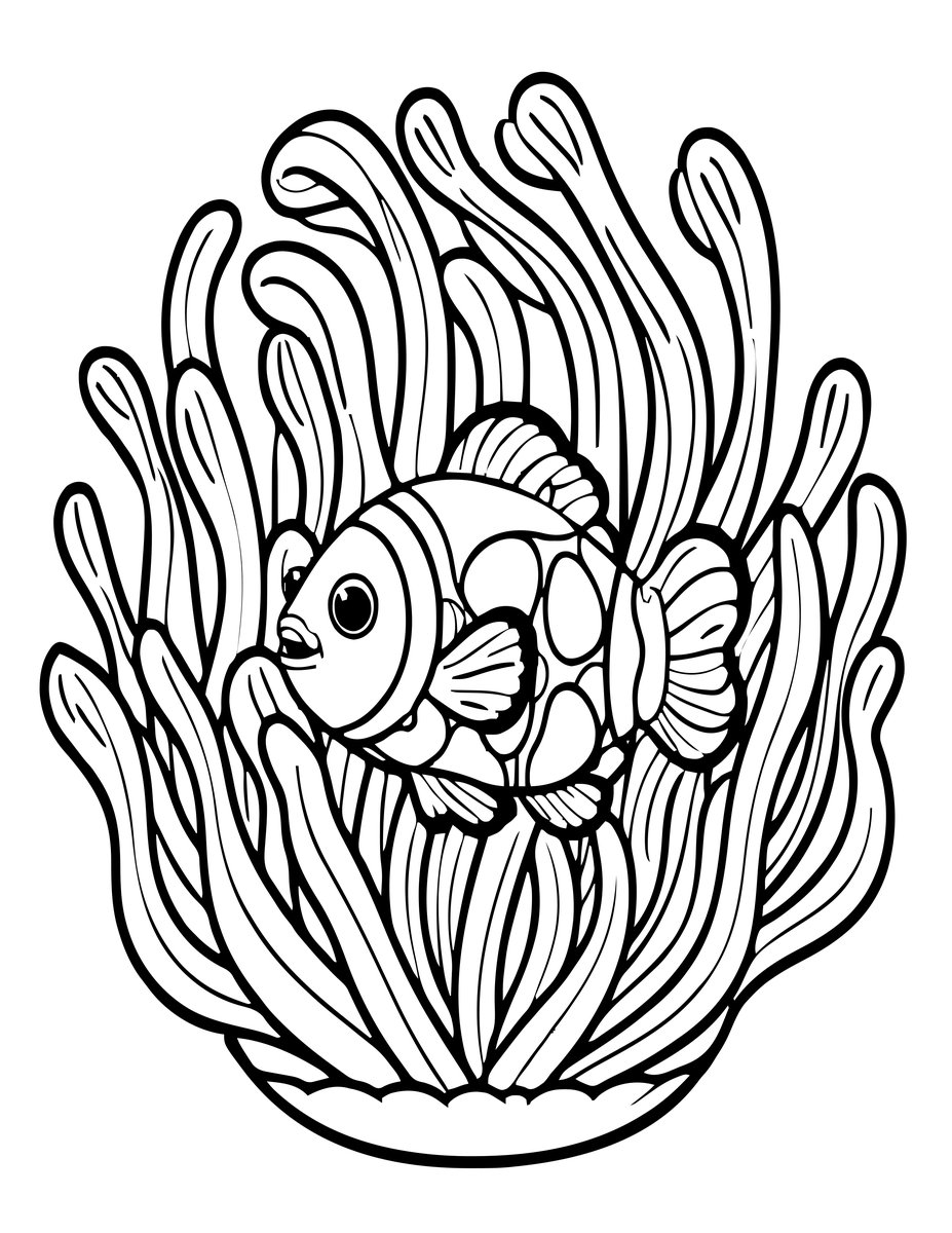 Clownfish Home - free printable coloring page