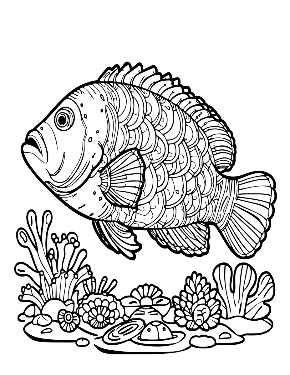 Humphead Wrasse - free printable coloring page