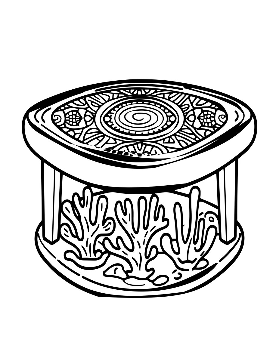 Table Coral - free printable coloring page