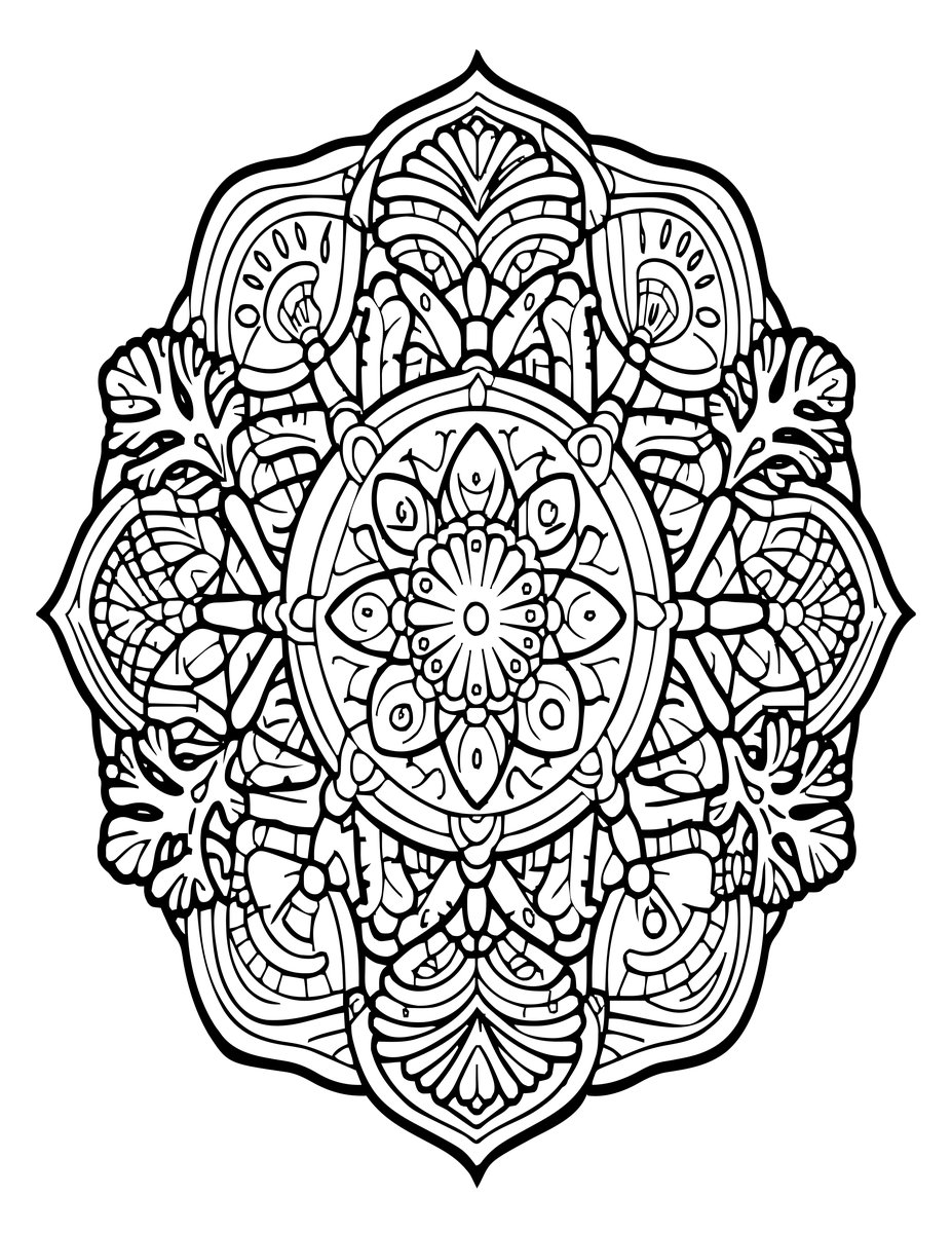 Coral Mandala - free printable coloring page