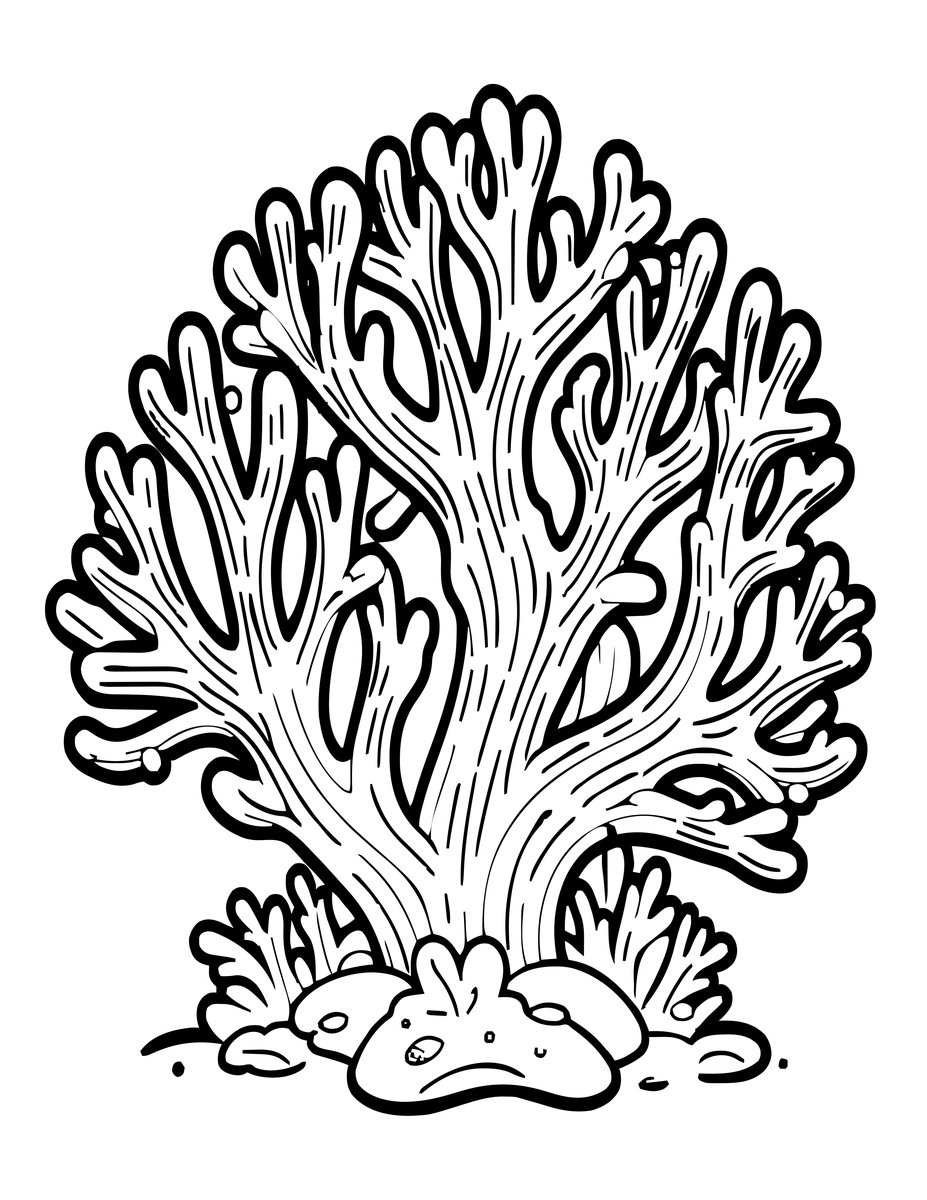 Staghorn Coral - free printable coloring page