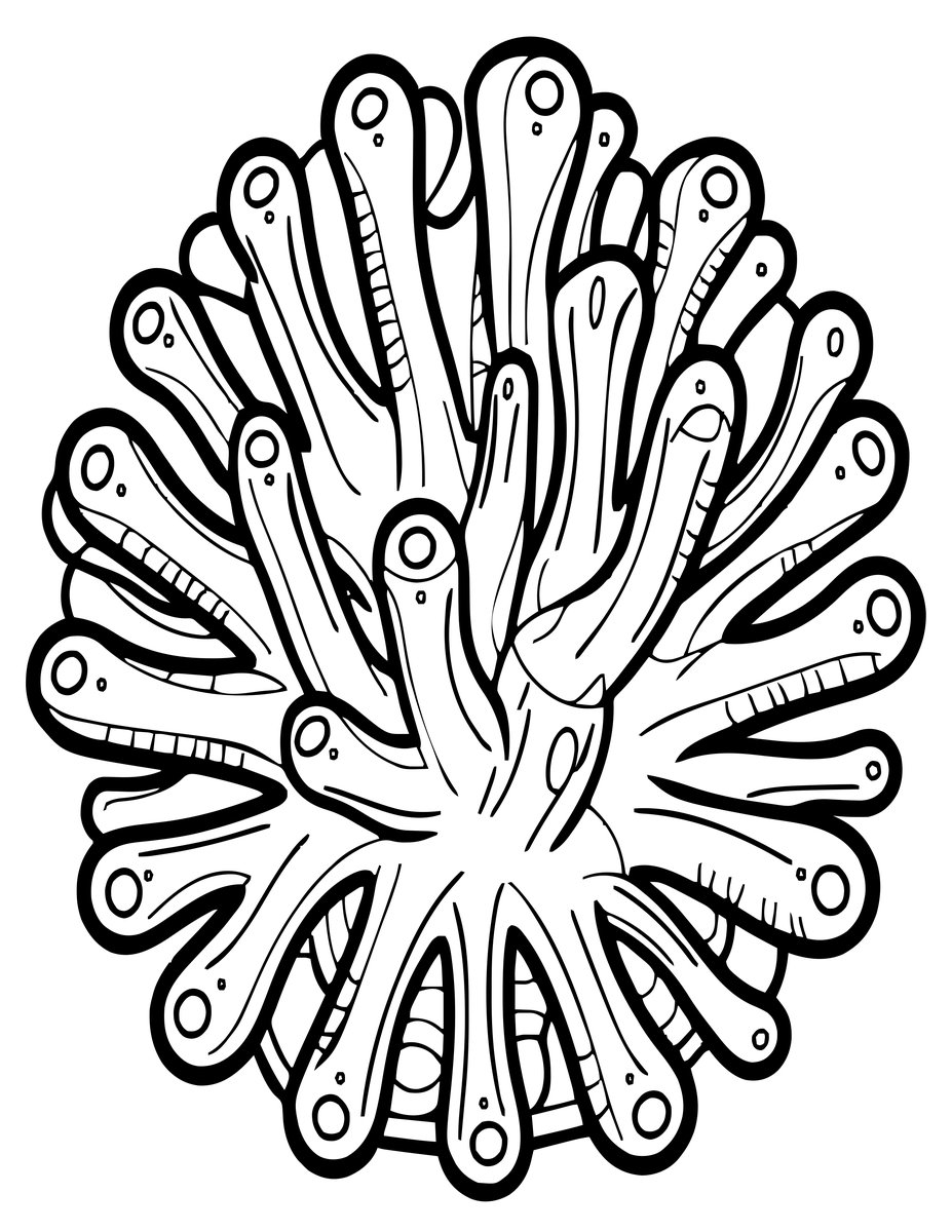 Coral Macro - free printable coloring page