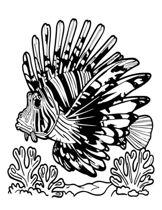 Lionfish - Free printable coloring page